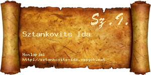 Sztankovits Ida névjegykártya