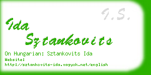 ida sztankovits business card